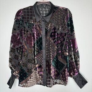 Medieval Blouse Small Velvet Burnout Whimsigoth Fairy